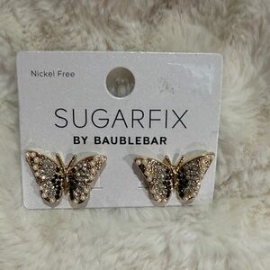BaubleBar Gold and Silver Butterfly Earrings